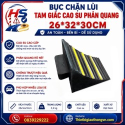 Bục chặn lùi tam giác cao su phản quang 26*32*30cm | Bảo Hộ Hồng Sơn