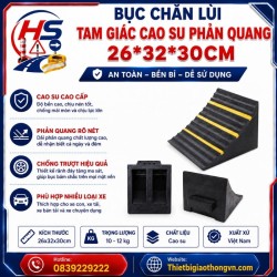 Bục chặn lùi tam giác cao su phản quang 26*32*30cm | Bảo Hộ Hồng Sơn