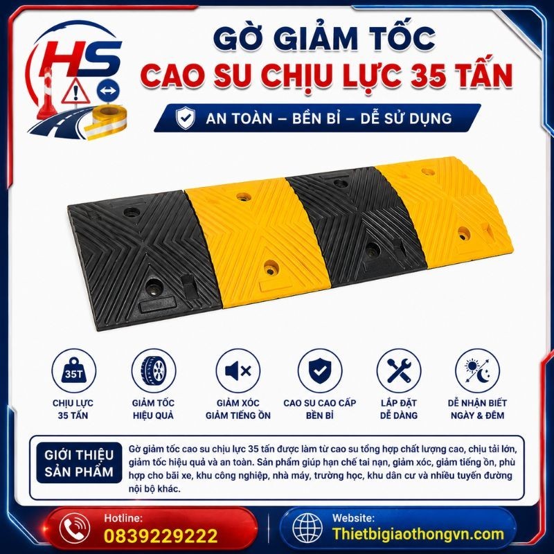 Gờ giảm tốc cao su chịu lực 35 tấn | Bảo Hộ Hồng Sơn