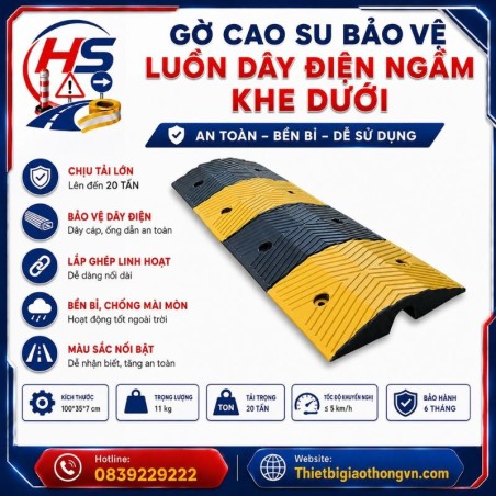 Gờ cao su bảo vệ luồn dây điện ngầm khe dưới | Bảo Hộ Hồng Sơn