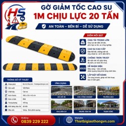 Gờ giảm tốc cao su 1m chịu lực 20 tấn | Bảo Hộ Hồng Sơn
