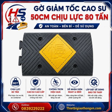 Gờ giảm tốc cao su 50cm chịu lực 80 tấn | Bảo Hộ Hồng Sơn