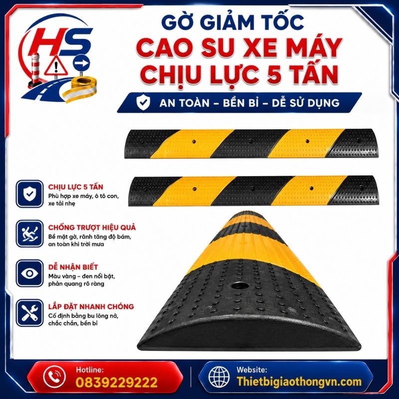 Gờ giảm tốc cao su xe máy chịu lực 5 tấn | Bảo Hộ Hồng Sơn